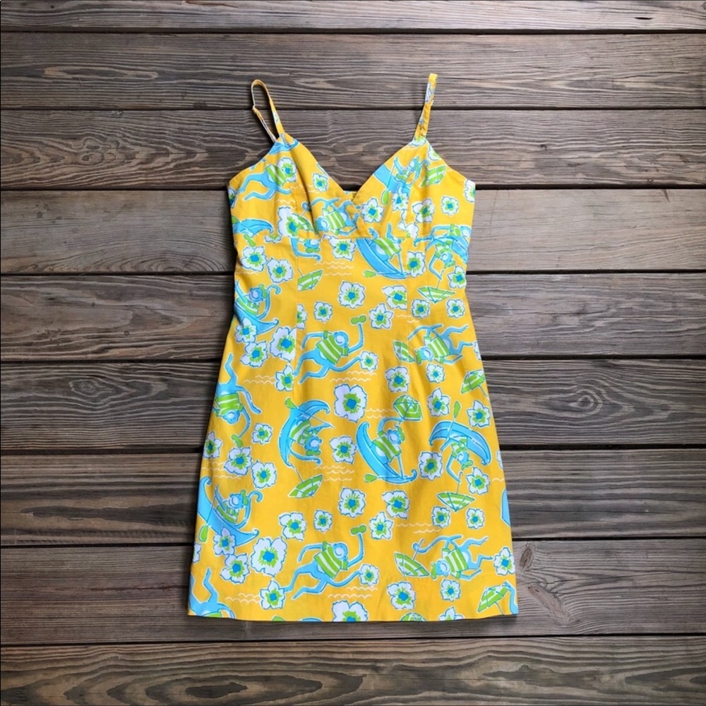 Lilly Pulitzer Les Monkeys Print Sun Dress